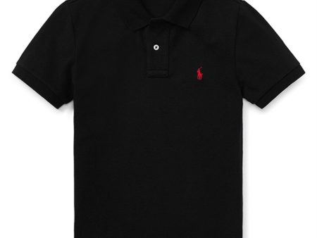 Polo Ralph Lauren Boy Short Sleeved Polo Custom Fit Black Sale