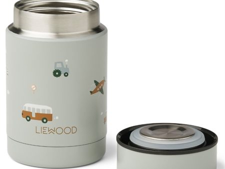 Liewood Bernard Food Jar 500ml Vehicles Dove Blue Mix Supply