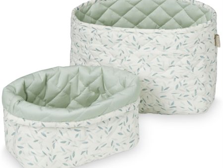 Cam Cam Copenhagen Quilted Förvaringskorgar 2-Pack Green Leaves Sale