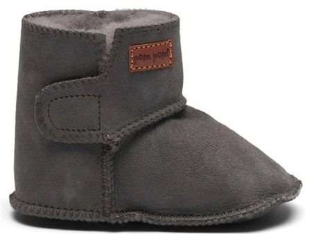 Pom Pom Booties Grey For Discount