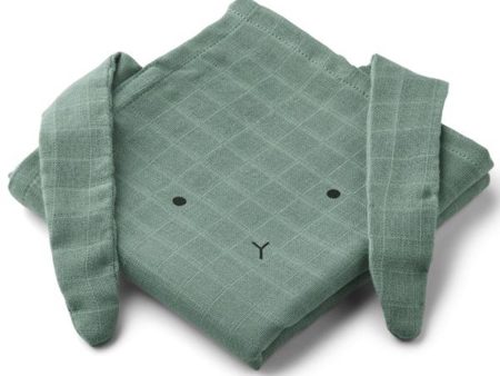 Liewood Hannah Muslin Cloth Rabbit 2 Pack Peppermint Online now