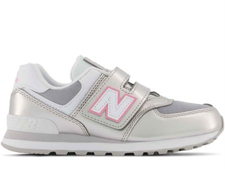 New Balance 574 Silver Metallic Bubblegum Sneakers Online