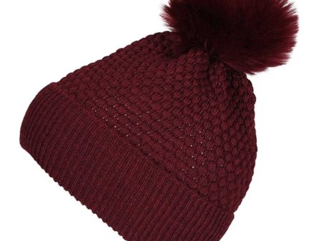 MP Chunky Oslo Beanie m. Äkta Pälstofs Wine Red 97501-1451 For Cheap