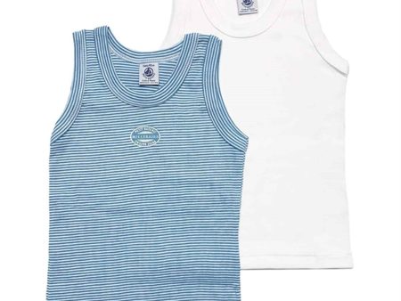 Petit Bateau 2-pack Underkläder White Blue Stripes Hot on Sale