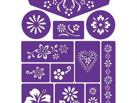 Grim tout Stencil Teatersmink Blommor For Discount