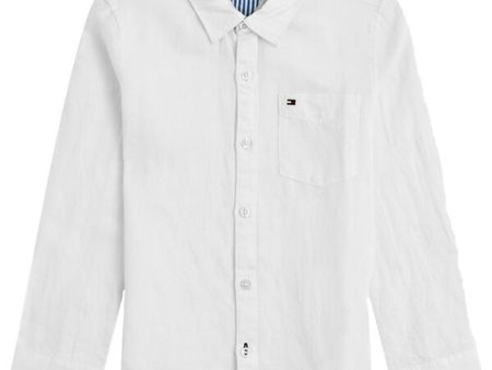 Tommy Hilfiger Essential Cotton Shirt Vit Online now