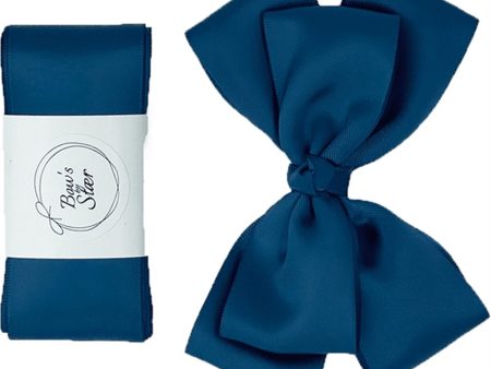 Bow s by Stær Dopband Satin m. Dobbelt Rosett Navy Cheap