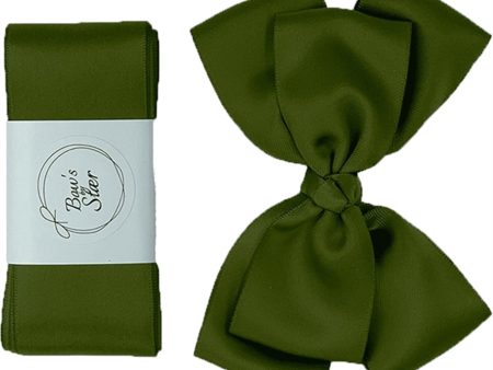 Bow s by Stær Dopband Satin m. Dobbelt Rosett Moss on Sale