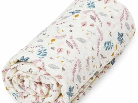 Cam Cam Copenhagen Baby Muslin Blanket Pressed Leaves Rose Sale