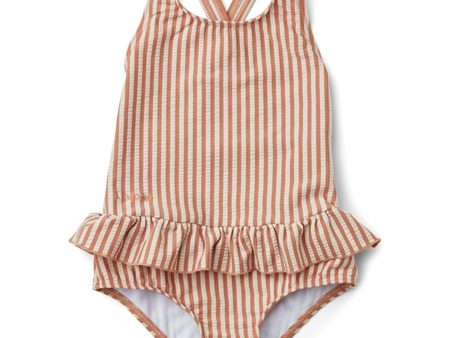 Liewood Amara Baddräkt Seersucker Stripe Tuscany Rose Sandy Cheap