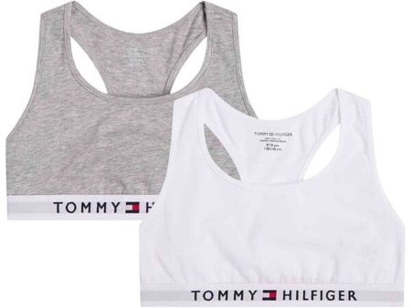 Tommy Hilfiger Bralette Mid Grey Heather White Cheap