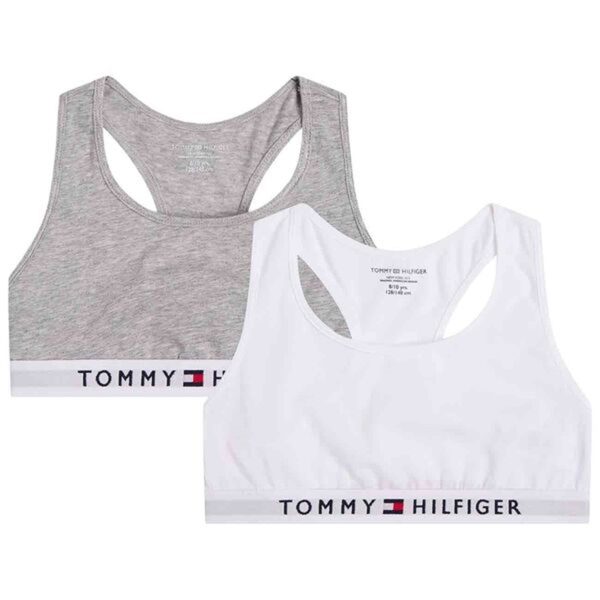 Tommy Hilfiger Bralette Mid Grey Heather White Cheap