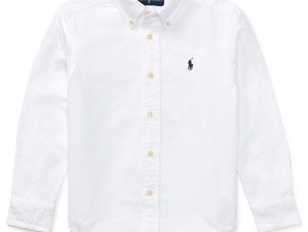 Ralph Lauren Baby Boy Long Sleeved Shirt White Cheap