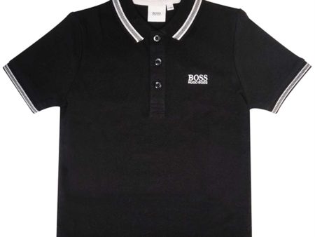 Hugo Boss Boy Short Sleeve Polo Black For Discount