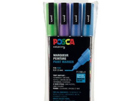 Posca Uni Marker PC-3M 4 Glitter Colors Discount