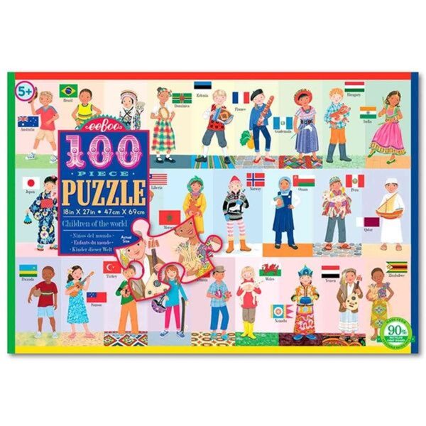 Eeboo Puzzle 100 Pieces - Children of the World Online Sale