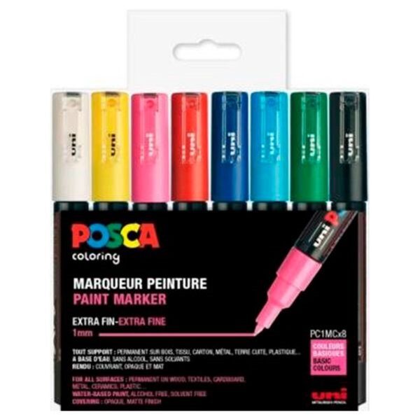 Posca Uni Marker PC-1MC 8A 8 färger Fashion