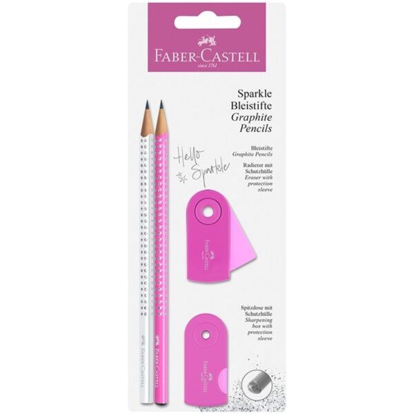 Faber Castell Sparkle Pencils White Pink Sale