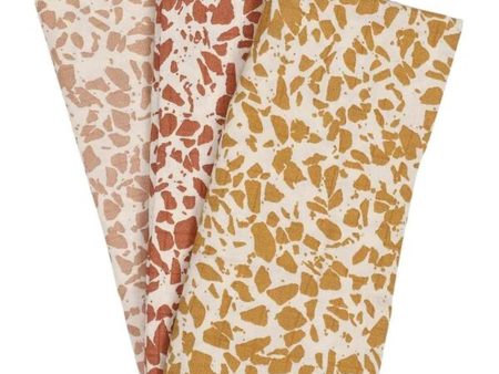 Haps Nordic Sui Muslinfiltar Muslin 3-pack Warm Terrazzo Online Hot Sale