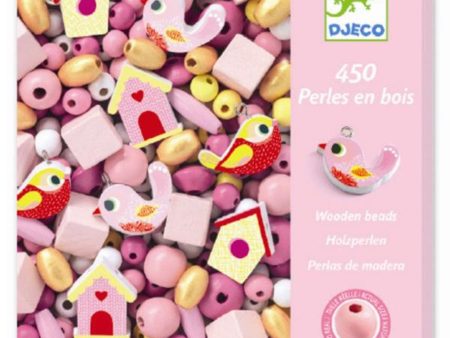 Djeco Perles Wooden Beads Birds Discount