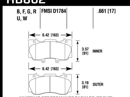 Hawk 15-17 Ford Mustang GT DTC-70 Race Front Brake Pads Supply