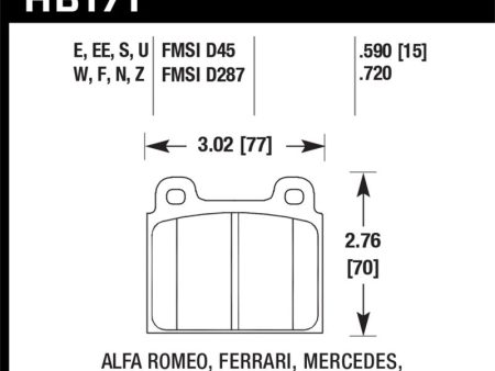 Hawk 69-77 & 84-89 Porsche 911 DTC-70 Front Race Brake Pads Fashion